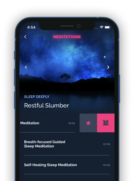 A smartphone showing the Beditations app