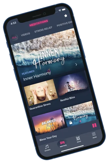 A smartphone showing the Beditations app