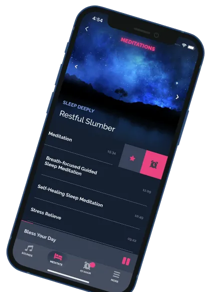 A smartphone showing the Beditations app