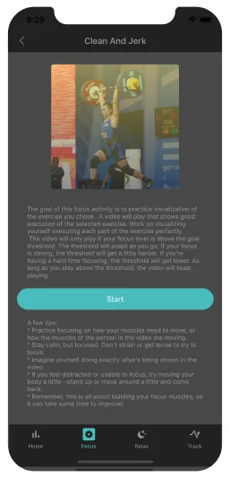 Focus Fit app screen