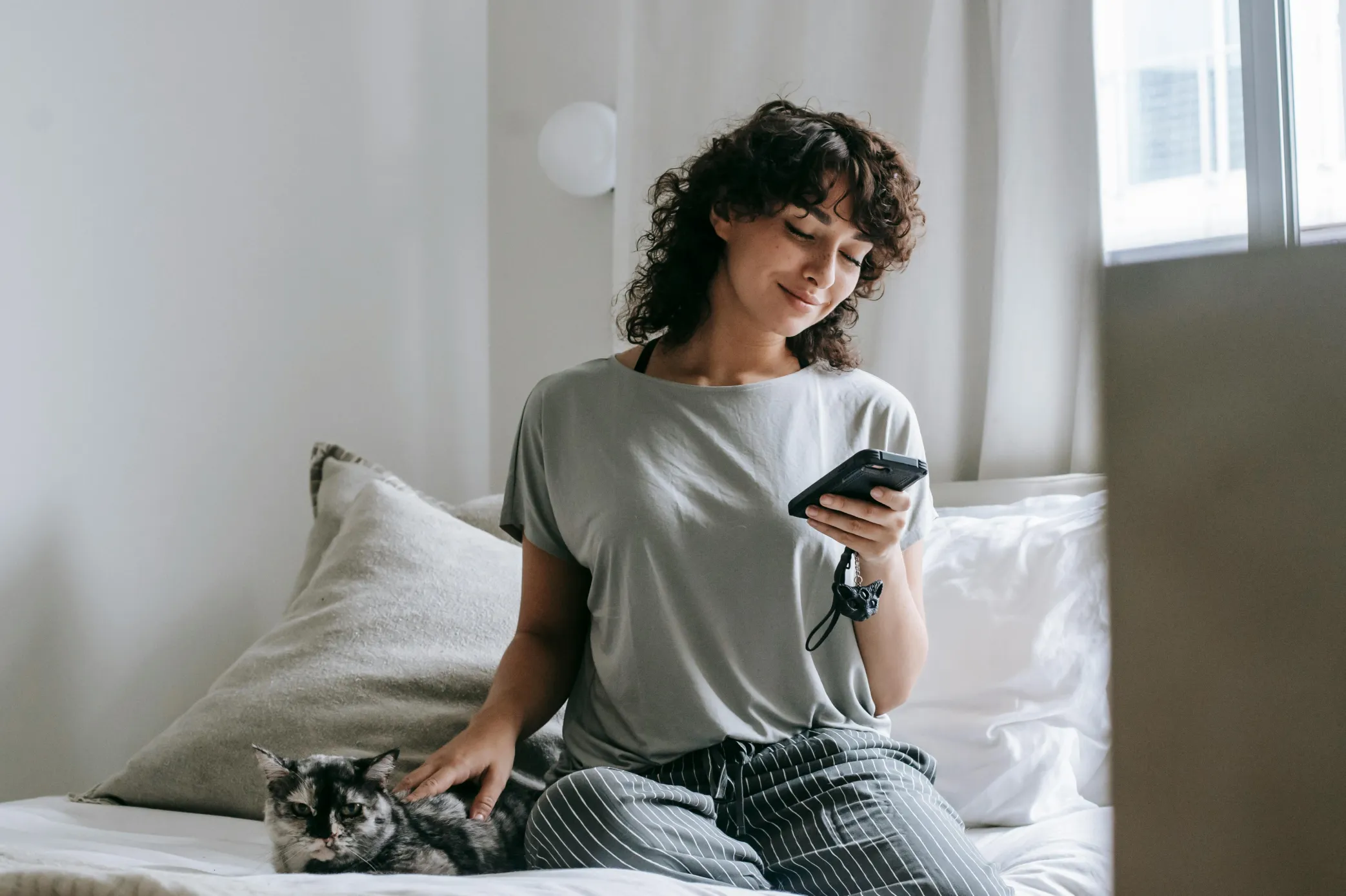 Femtech professional using mobile app
