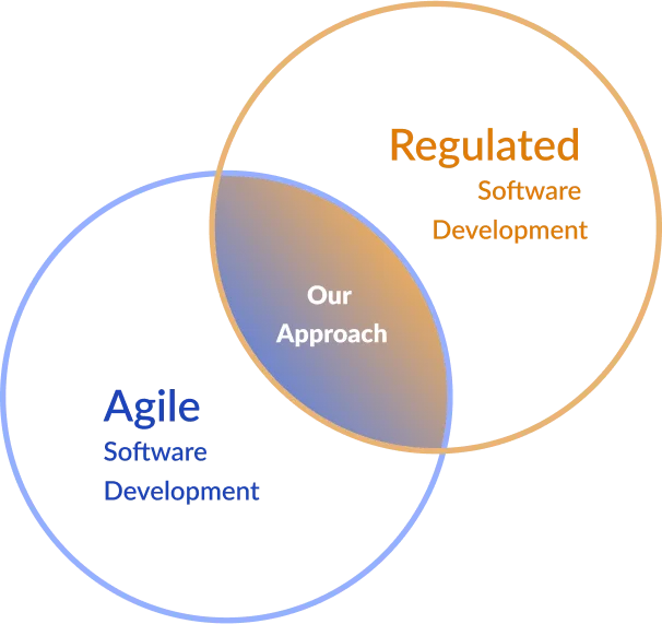 Agile vs Regulated development approach diagram