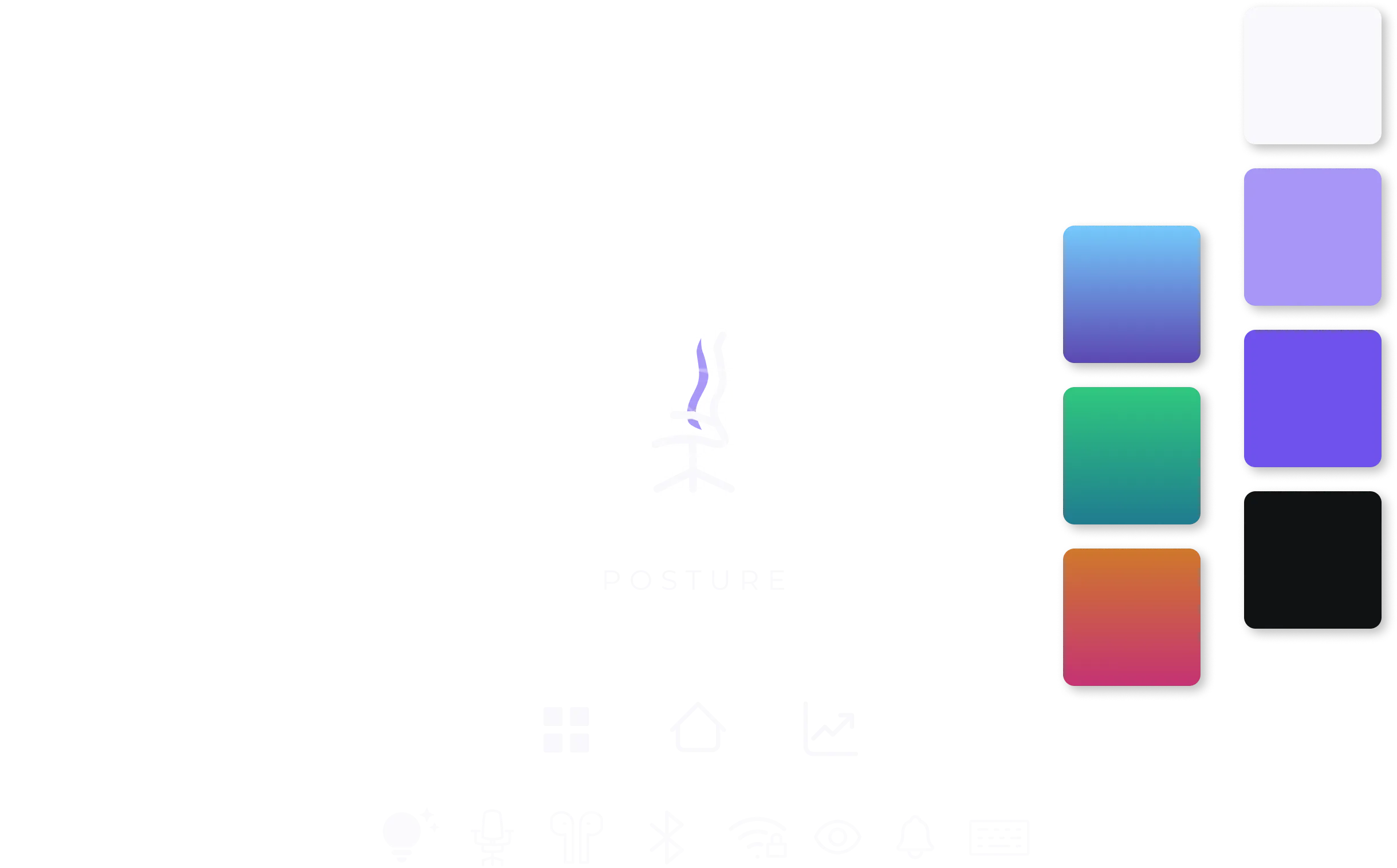Posture design system — typography, logo, color palette and UI icons
