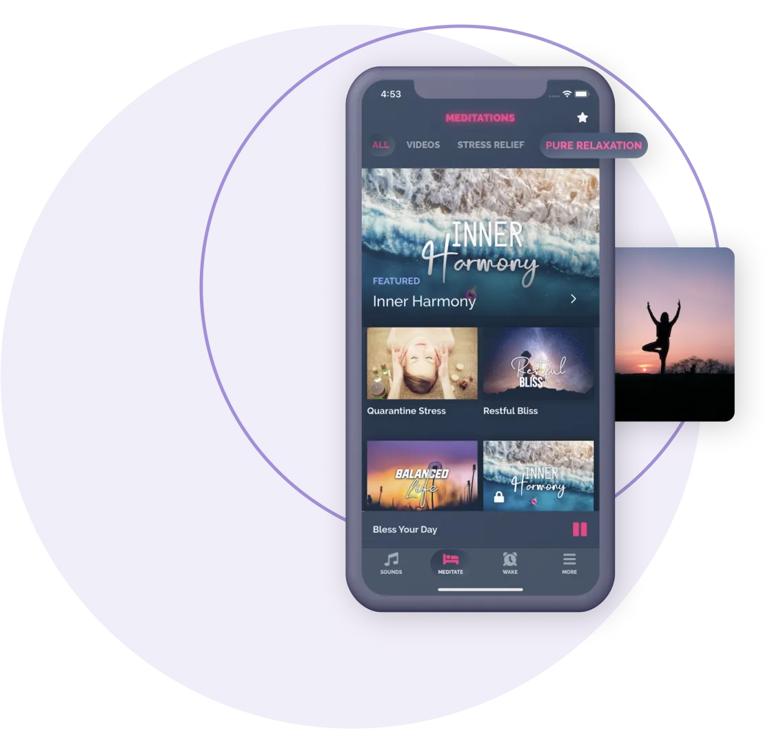 Beditations meditation app screens