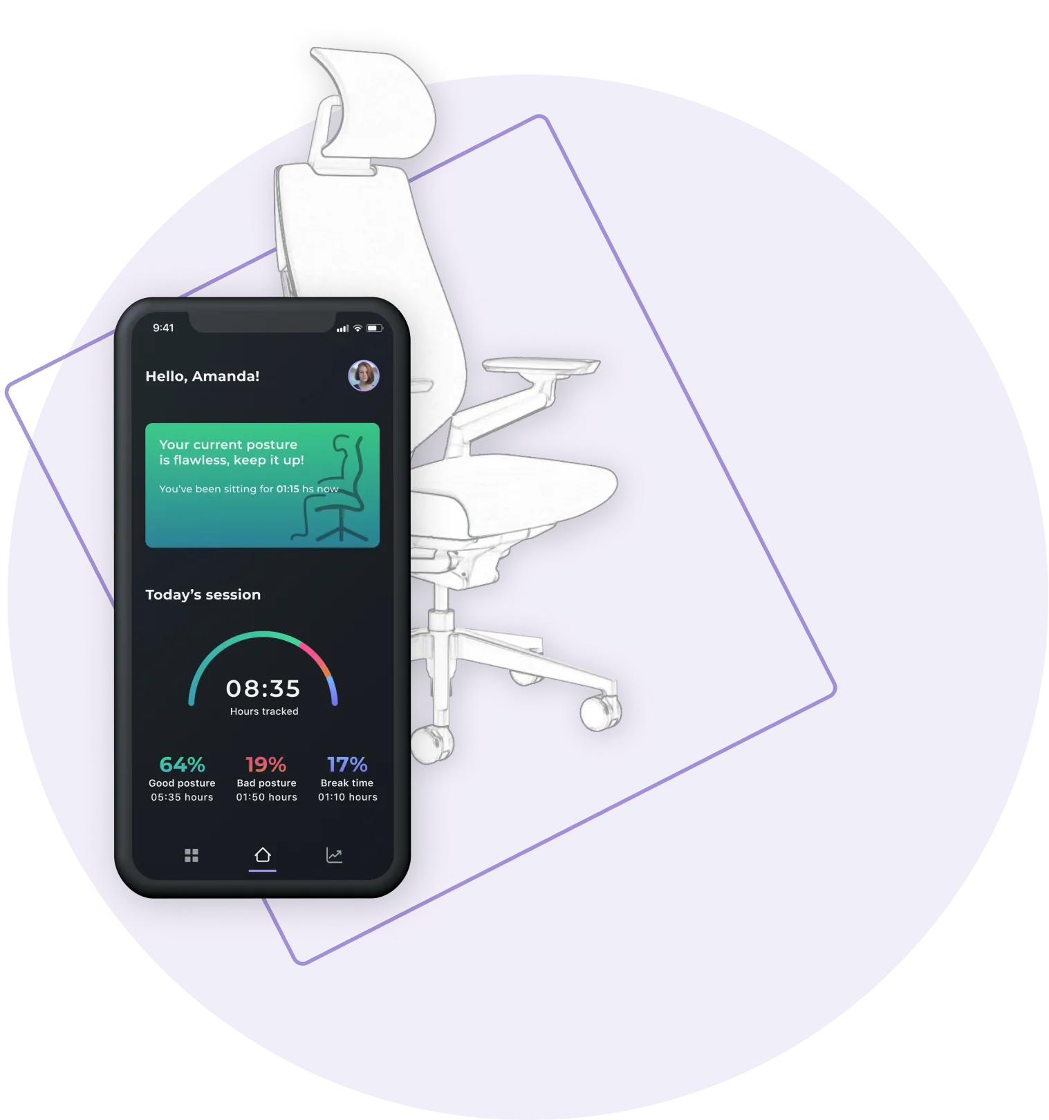 Posture app and smart chair