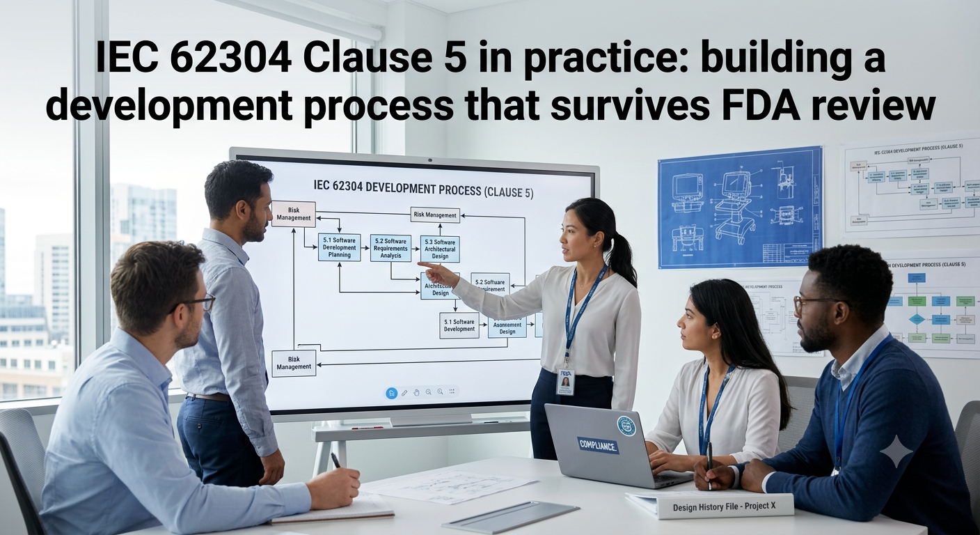 IEC 62304 Clause 5 in practice: building a development process that survives FDA review