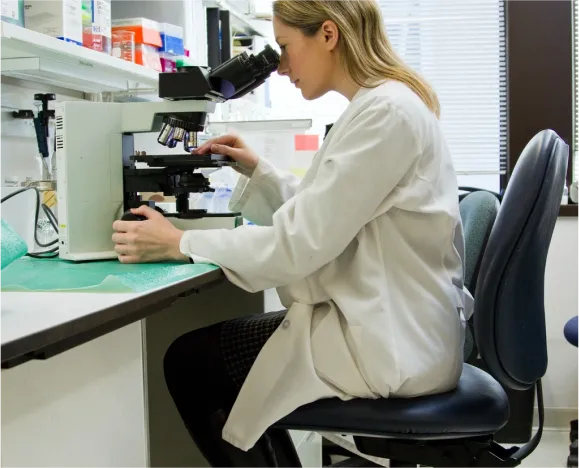 a woman in a lab