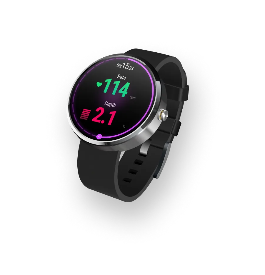 A smartwatch with the relay response app